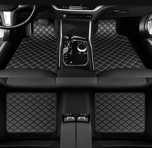4 Stück Leder Auto Fußmatten für Audi A8 Saloon D5(5seats) LWB 2018-2023, Wasserdicht Anti-Rutsch Teppich Matten Vorne Hinten Schutz Bodenmatten, B Black von LGTT
