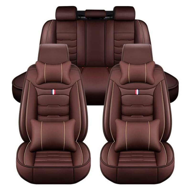 LGTT Auto 5 Sitzer Sitzbezügesets, Wasserdicht Vordersitze Rückbank Sitzbezüge | Autositzbezüge Airbag Geeignet, für Jeep Patriot 2007-2022,Luxurious Version-Coffee von LGTT