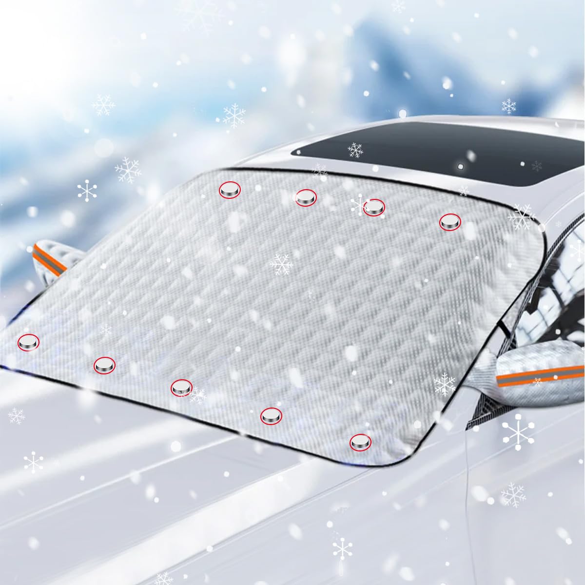 LGZIN Frontscheibenabdeckung, Auto Windschutzscheibenabdeckung, Abdeckung Windschutzscheibe Winter mit 9 Magnet Fixierung, Scheibenabdeckung Winter für Gegen Schnee, EIS, Frost, Staub (145 x 113 cm) LGZIN Frontscheibenabdeckung, Auto Windschutzscheibenabdeckung, Abdeckung Windschutzscheibe Winter mit 9 Magnet Fixierung, Scheibenabdeckung Winter für Gegen Schnee, EIS, Frost, Staub (145 x 113 cm) von LGZIN