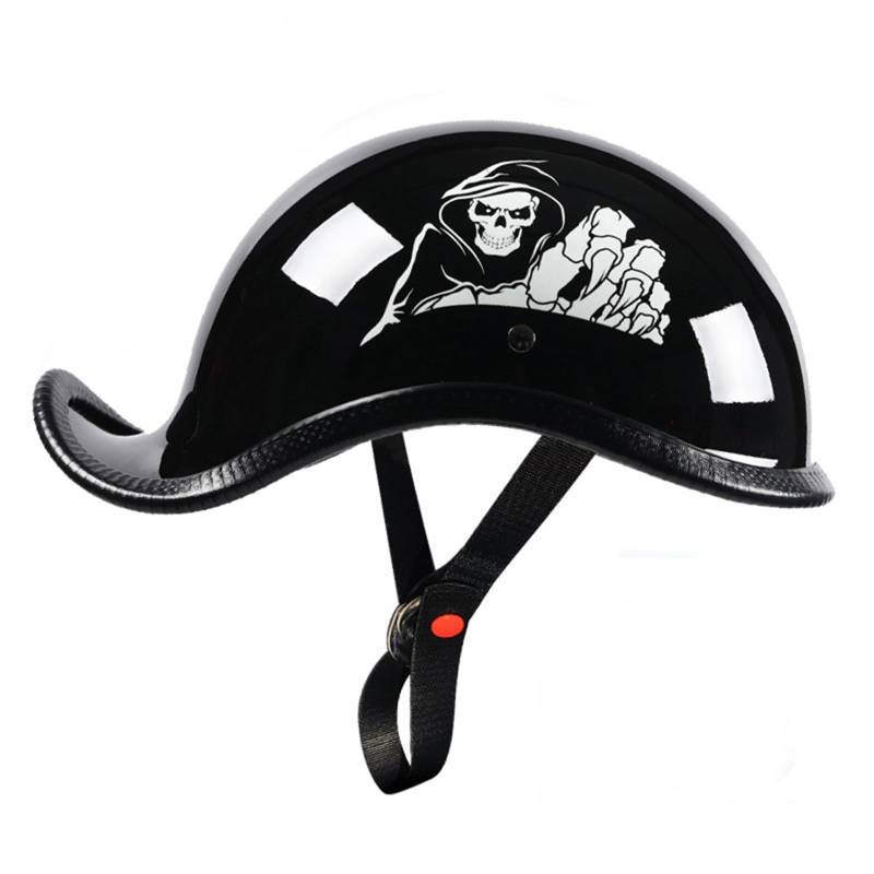 Halbhelme Ece Zertifiziert Motorradhelm Retro, Herren Damen Open Face Helme, Herausnehmbares Innenfutter Schnell verschlus schnallen, Maximale Verkehrssicherheit C,S=(55-56CM) von LHBM