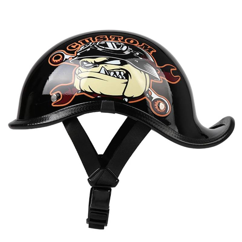 Halbhelme Motorradhelm, Ece Zertifiziert Schwalbenschwanz-Halbhelm, Herren Damen Erwachsene Open Face Helm mit Herausnehmbares Atmungsaktives Futter, für Cruiser Scooter B,XL=(61-62CM) von LHBM