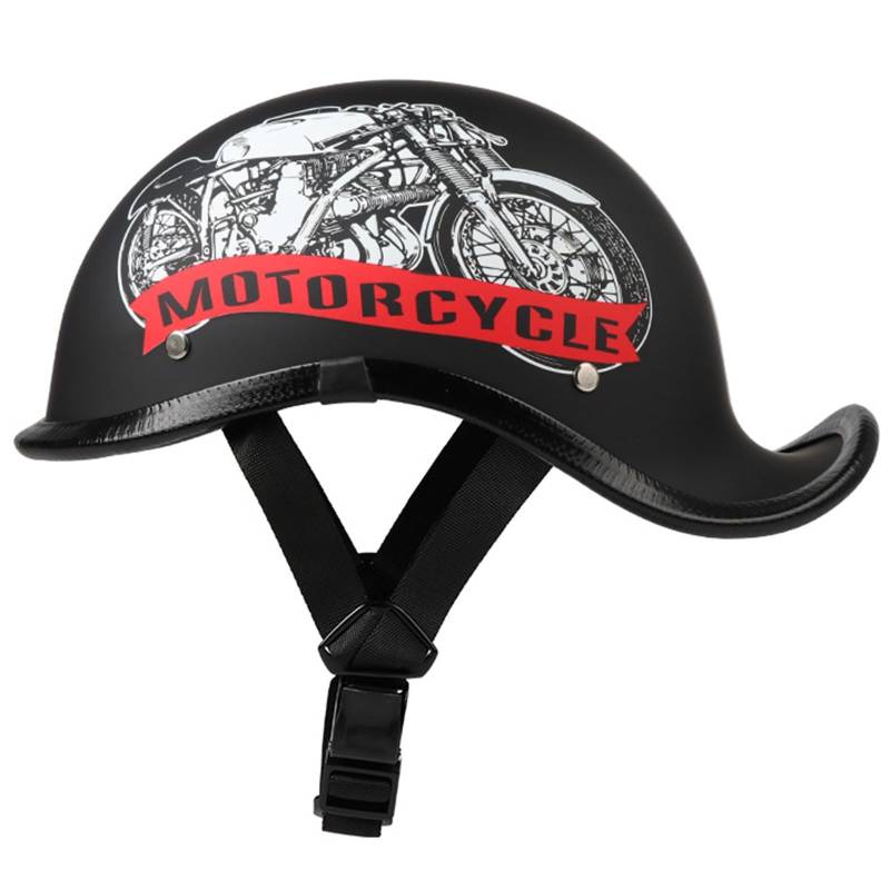Halbhelme Motorradhelm, Ece Zertifiziert Schwalbenschwanz-Halbhelm, Herren Damen Erwachsene Open Face Helm mit Herausnehmbares Atmungsaktives Futter, für Cruiser Scooter D,S=(55-56CM) von LHBM