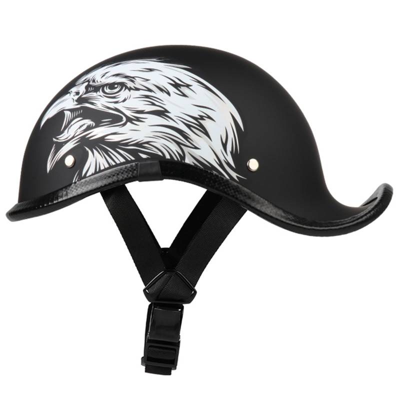 Halbhelme Motorradhelm, Ece Zertifiziert Schwalbenschwanz-Halbhelm, Herren Damen Erwachsene Open Face Helm mit Herausnehmbares Atmungsaktives Futter, für Cruiser Scooter E,L=(59-60CM) von LHBM