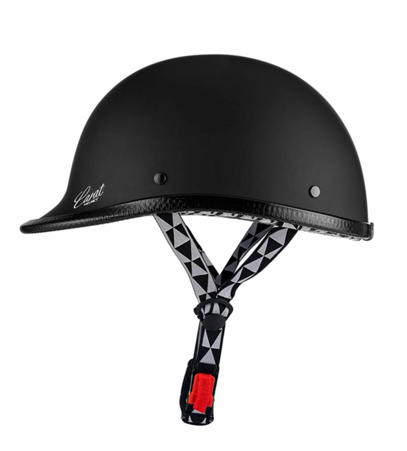 Halbhelme Motorradhelm Retro, Ece Zertifiziert Retro Leder Open Face Helm, Herren Damen Abs-Schale Eps-Pufferschicht, für Cruiser Street Scooter mit Schnellverschlussschnallen C,XL=(61-62CM) von LHBM