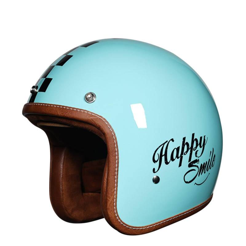 Halbhelme Retro Motorradhelm, Ece Zertifiziert Klassischer Offener Helm, Herren Damen Abs-Schale Kombiniert Eps-Pufferschicht, mit Herausnehmbarem und Waschbarem Futter C,XL=(61-62CM) von LHBM