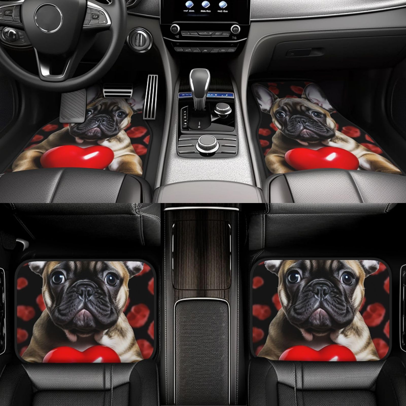 Auto Fußmatten Allwetter Automatten Universal Fit Fußmatten für Autos Wasserdicht Auto Teppich Matten Französische Bulldogge Halten Fahrer Fersenpolster für SUV Vans LKW Heavy Duty Full Set 4 Stück Auto Fußmatten Allwetter Automatten Universal Fit Fußmatten für Autos Wasserdicht Auto Teppich Matten Französische Bulldogge Halten Fahrer Fersenpolster für SUV Vans LKW Heavy Duty Full Set 4 Stück von LHCVSFGW