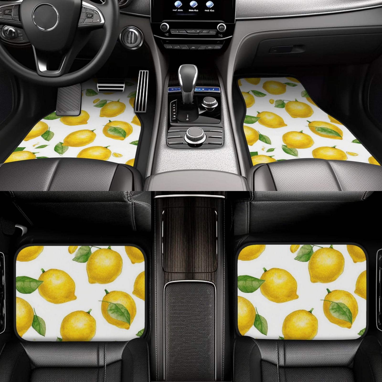 Auto Fußmatten Allwetter Automatten Universal Fit Fußmatten für Autos Wasserdicht Auto Teppich Matten Gelb Zitrone Fahrer Fersenpolster für SUV Vans LKW Heavy Duty Full Set 4 Stück Auto Fußmatten Allwetter Automatten Universal Fit Fußmatten für Autos Wasserdicht Auto Teppich Matten Gelb Zitrone Fahrer Fersenpolster für SUV Vans LKW Heavy Duty Full Set 4 Stück von LHCVSFGW