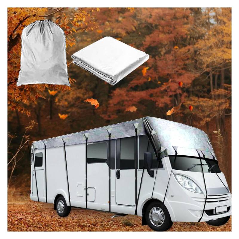 LHCXKJGS Wohnwagen Schutzdach 210D Oxford-Gewebe Wohnwagen Abdeckung Zusammenklappbar, Leicht Zu Reinigen Auto Markise Geeignet Für Jede Jahreszeit Und Jedes Klima,Grey-6.5m×3m von LHCXKJGS