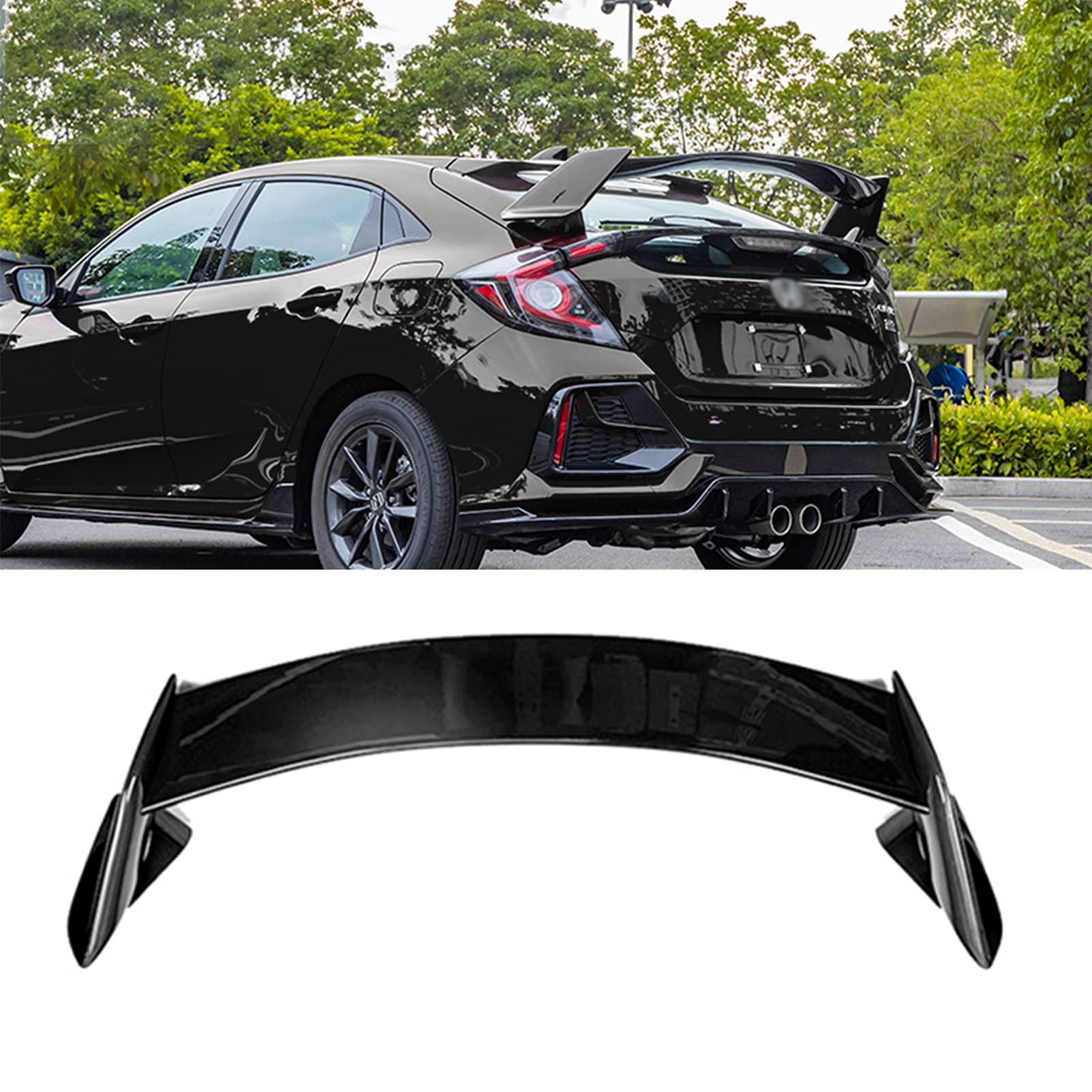 LHDQ Auto Heckspoiler für Hon-da Civic 2016-2021, Spoiler Wing ABS Racing Heckspoiler Spoiler Dekoration Stoßstange Spoiler LHDQ Auto Heckspoiler für Hon-da Civic 2016-2021, Spoiler Wing ABS Racing Heckspoiler Spoiler Dekoration Stoßstange Spoiler von LHDQ