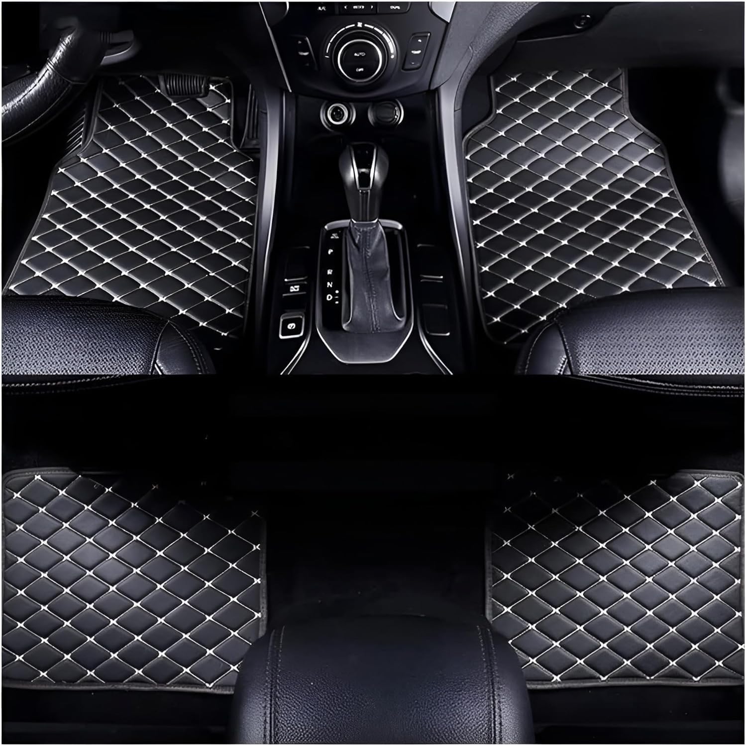 LHLUCKY Autofußmatten für BYD Seal U DM-i 2024 2025, Leder, Normal, Braun, Wasserdicht, Rutschfest, 4x Fußmatten (2x vorn, 2x hinten), PVC, EVA, Rutschfester Stoff, Schnelle Installation von LHLUCKY
