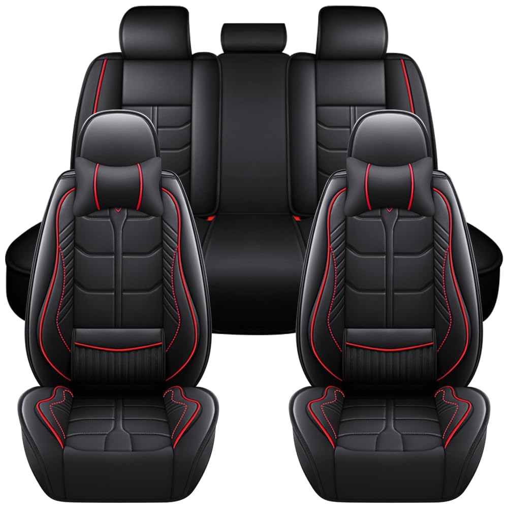 Auto Full Set Leder Sitzbezügesets, für Toyota Corolla 1.5L I3 2021-2024 Wasserdicht Kunstleder Automotive Sitzbezüge Verschleißfest Autositzschutz,Black+Red-Luxury Auto Full Set Leder Sitzbezügesets, für Toyota Corolla 1.5L I3 2021-2024 Wasserdicht Kunstleder Automotive Sitzbezüge Verschleißfest Autositzschutz,Black+Red-Luxury von LHMM