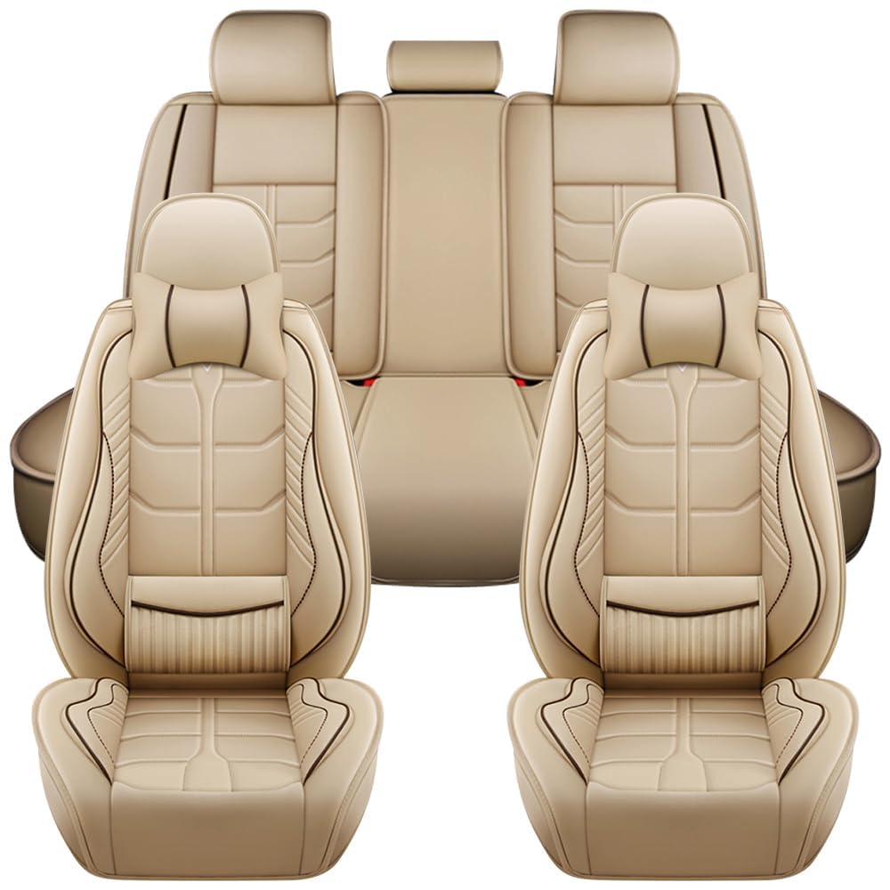 Auto Full Set Leder Sitzbezügesets, für Toyota Corolla 1.8L I4 Hybrid 2020-2024 Wasserdicht Kunstleder Automotive Sitzbezüge Verschleißfest Autositzschutz,beige-Luxury Auto Full Set Leder Sitzbezügesets, für Toyota Corolla 1.8L I4 Hybrid 2020-2024 Wasserdicht Kunstleder Automotive Sitzbezüge Verschleißfest Autositzschutz,beige-Luxury von LHMM