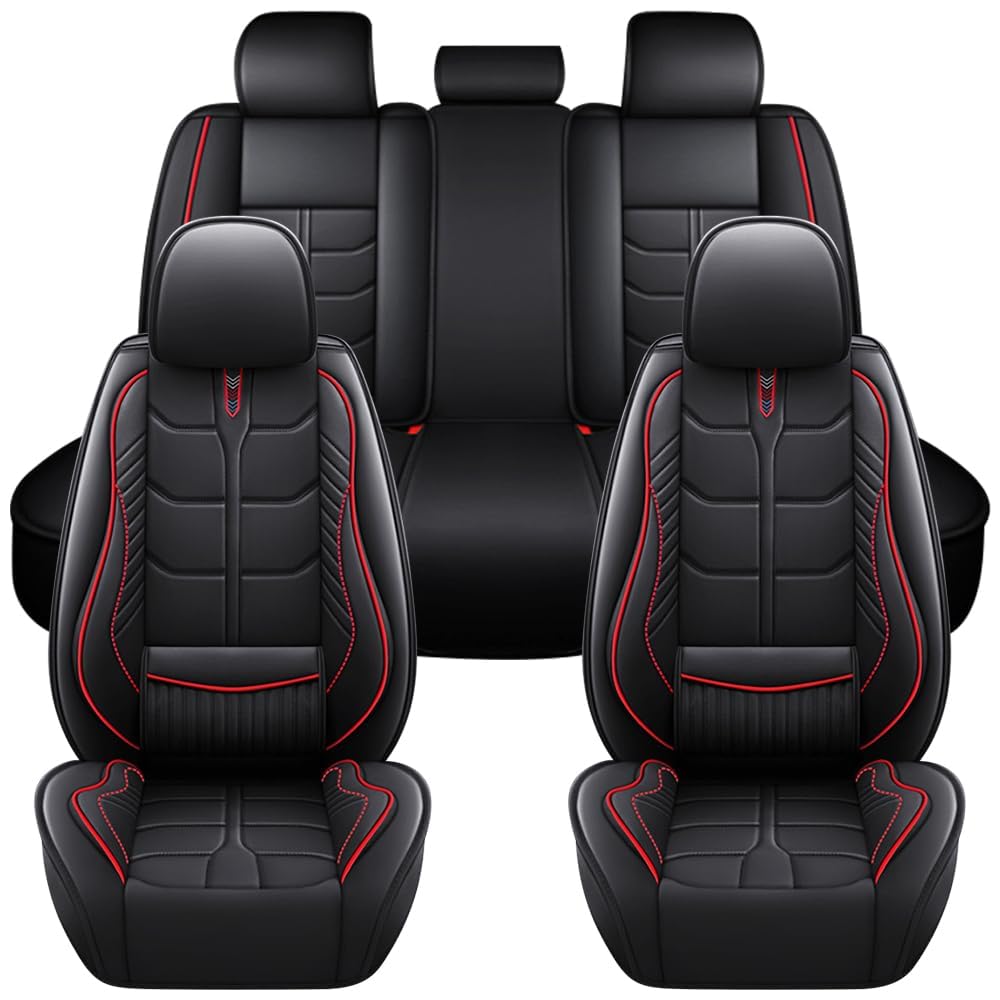 Auto Full Set Leder Sitzbezügesets, für Toyota RAV4 2.0L I4 2016-2025 Wasserdicht Kunstleder Automotive Sitzbezüge Verschleißfest Autositzschutz,Black+Red-Standard Auto Full Set Leder Sitzbezügesets, für Toyota RAV4 2.0L I4 2016-2025 Wasserdicht Kunstleder Automotive Sitzbezüge Verschleißfest Autositzschutz,Black+Red-Standard von LHMM