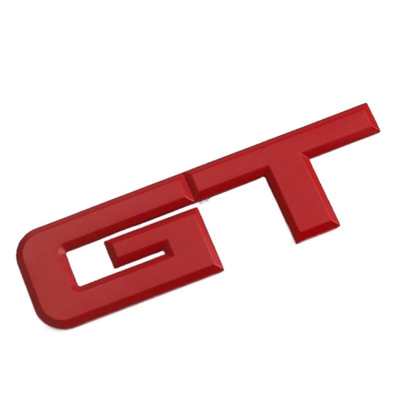 LHYFAGQK 3D Metall Schwarz Rot Silber Auto Kofferraum Aufkleber Emblem Logo GT Aufkleber Passend for Ford Mustang Autozubehör Abzeichen Autoaufkleber(Red) von LHYFAGQK