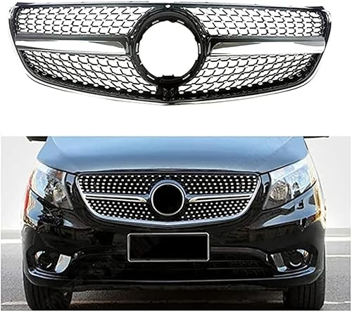 Kühlergrill Vorne Am Auto für Benz GL Class X164 Two Crossbar Styles 2010-2012,Front Stoßstange Grill Body Kit Zubehör Auto Frontgrill Ersatz Tuning Zubehör von LHyyY