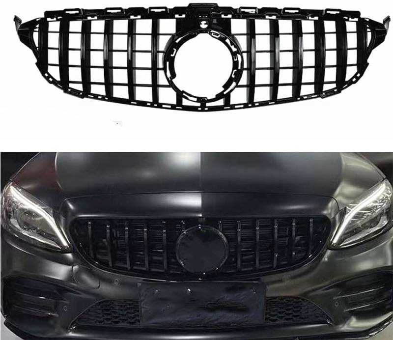 Kühlergrill Vorne Am Auto für Mercedes Benz W205 C Class C200 C300 C43 AMG 2019-2021,Front Stoßstange Grill Body Kit Zubehör Auto Frontgrill Ersatz Tuning Zubehör von LHyyY