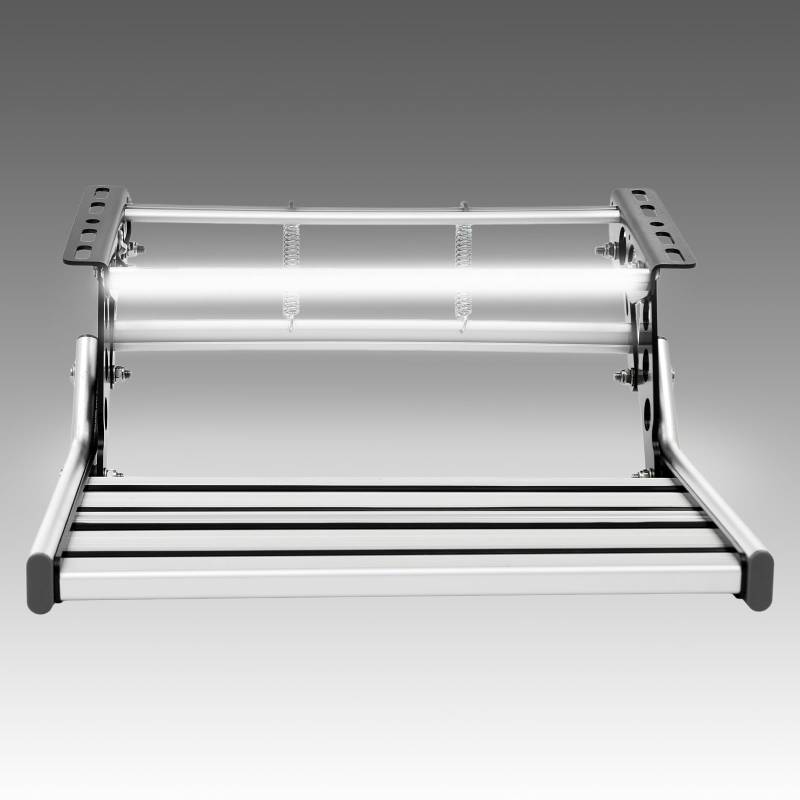 Faltbar RV Schritt mit 12V LED Licht, 47.6X50.1X18.3CM Manuelle Aluminiumlegierung Wohnmobiltrittstufe, Wohnwagen Trittstufe, Schritt Reisemobil für Wohnmobile, Reiseanhänger, Lastwagen von LIAIZE