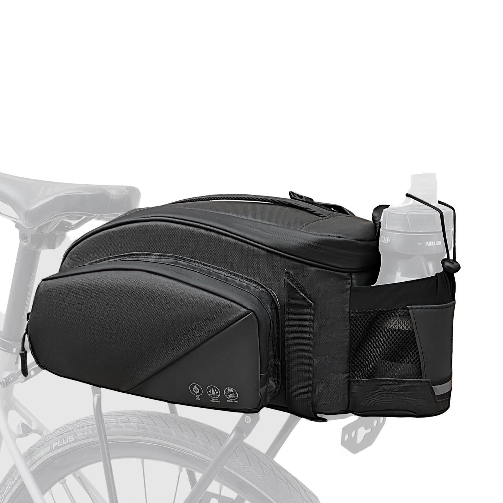 LIAMERHE Fahrradtasche 12L Fahrradtasche für Gepäckträger mit Tragegriff und Schultergurt Wasserdicht Reflektierend Gepäckträgertasche Multifunktionale 3 in 1 Fahrradtasche Gepäckträger Hinten von LIAMERHE