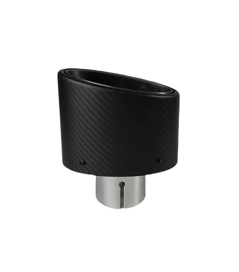 Auto Auspuff Endrohr 1 Stück Universal Auto Matte Carbon Faser Schalldämpfer Spitze Auspuffrohr Düse Oval 150mm Kippen Links Rechts Auspuff Endrohr(Polishing-51mm) von LIANGBAOS