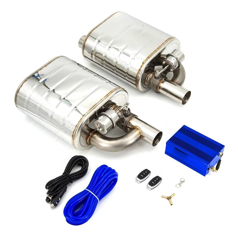 Auto Auspuff Endrohr 2/2.36/2.5/2.75/3 Zoll Auto Vakuum Auspuff Sounds Ventil Schalldämpfer Mit Doppel Fernbedienung Luftpumpe Auspuff Endrohr(70MM) von LIANGBAOS