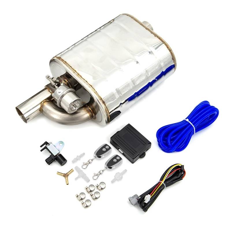Auto Auspuff Endrohr 2 "/2,5"/2,75 "/3'' Zoll Auspuff Schalldämpfer Mit Dump Vakuum Ventil Edelstahl Auspuff Ausschnitt Fernbedienung Set Auspuff Endrohr(63MM R with control) von LIANGBAOS