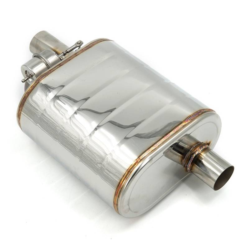 Auto Auspuff Endrohr 2 "/2,5"/2,75 "/3'' Zoll Auspuff Schalldämpfer Mit Dump Vakuum Ventil Edelstahl Auspuff Ausschnitt Fernbedienung Set Auspuff Endrohr(63MM Right Muffler) von LIANGBAOS