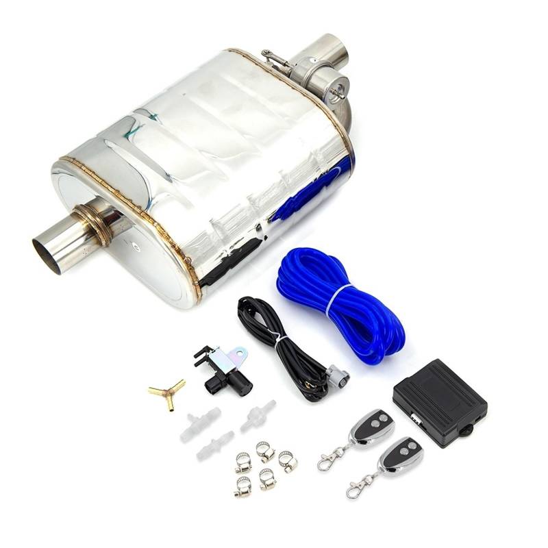 Auto Auspuff Endrohr 2 "/2,5"/2,75 "/3'' Zoll Auspuff Schalldämpfer Mit Dump Vakuum Ventil Edelstahl Auspuff Ausschnitt Fernbedienung Set Auspuff Endrohr(76MM Left control) von LIANGBAOS