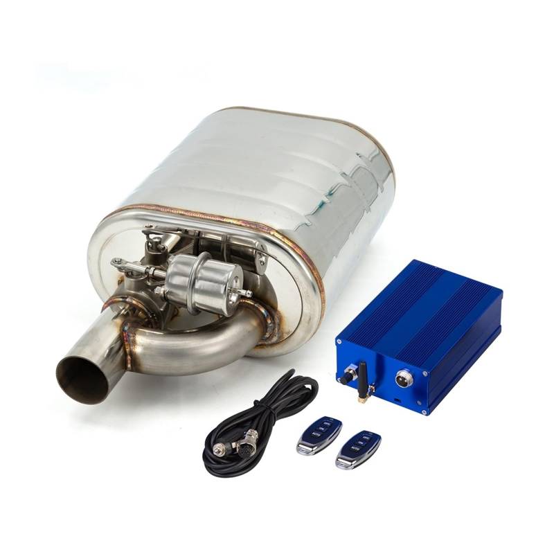 Auto Auspuff Endrohr 51 60 63 70 76 Mm Auspuffschalldämpfer Mit Ablassventil, Edelstahl, Elektrisches Auspuff-Ausschnitt-Fernbedienungsset Auspuff Endrohr(51MM right With Pump) von LIANGBAOS