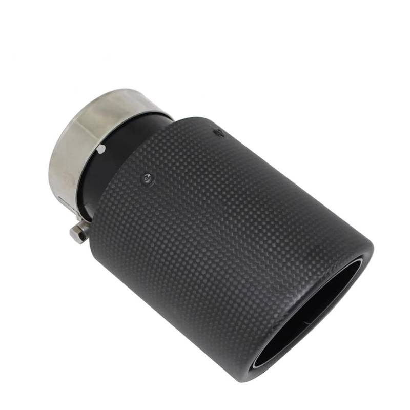 Auto Auspuff Endrohr Auto Matt Carbon Faser Schalldämpfer Spitze Auspuff System Rohr Schalldämpfer Düse Universal Crimpen Edelstahl Schwarz Auspuff Endrohr(57mm-89mm) von LIANGBAOS