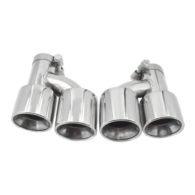 Auto Auspuff Endrohr Für 535i 535d F10 F11 Upgrade Für M5 Look Quad Endrohr Schalldämpfer Auspuffanlage 1 Paar Auspuffendrohrspitze Auspuff Endrohr(Silver A) von LIANGBAOS