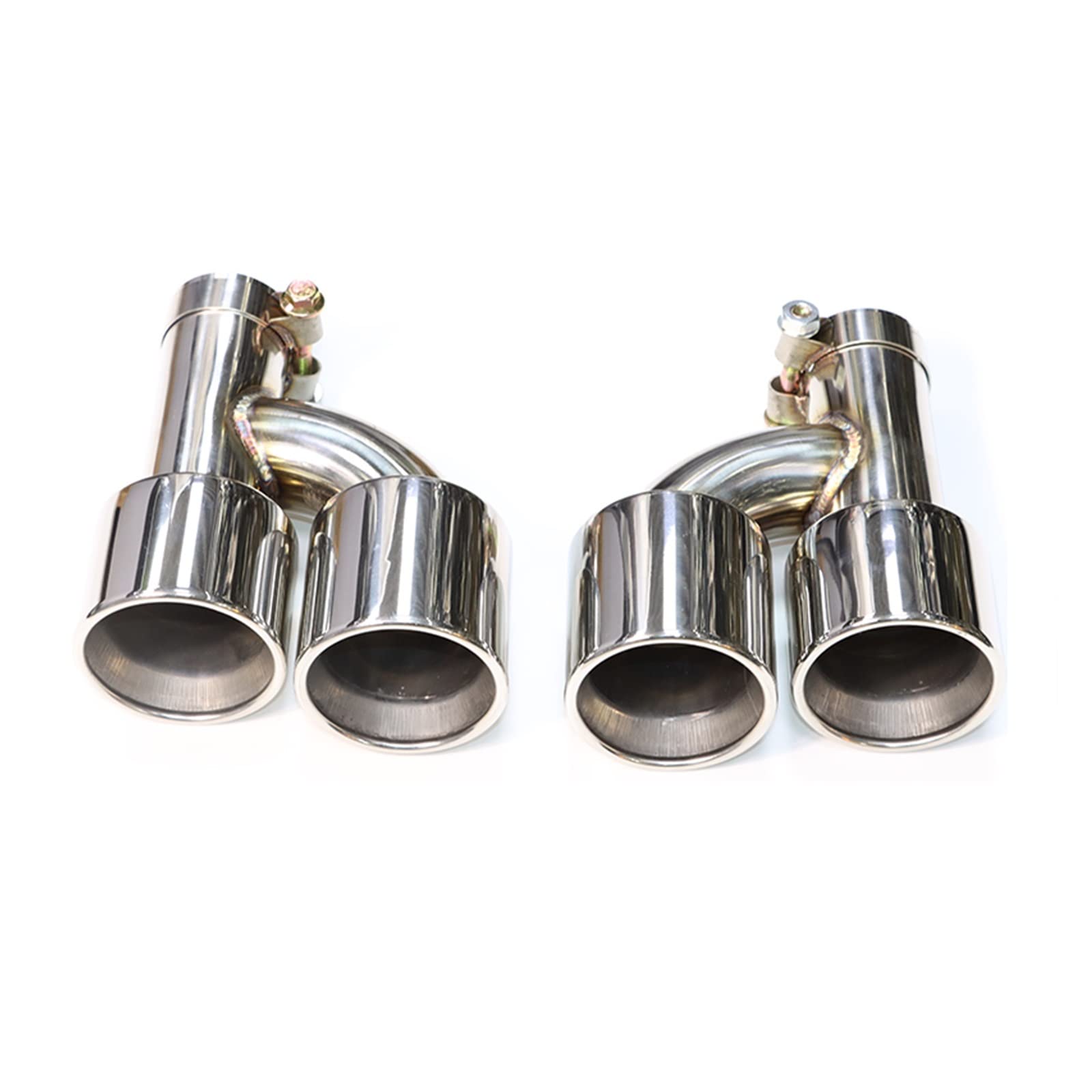 Auto Auspuff Endrohr Für 535i F10 F11 640i Doppelauspuff-Upgrade Für M5-Look Quad-Endrohr Schalldämpfer Auspuffanlage Spitzen Düse Auspuff Endrohr(Silber) von LIANGBAOS