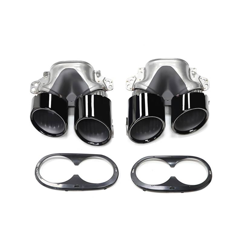 Auto Auspuff Endrohr Für Benz A-Klasse W177 A35 A200 A180 Upgrade A45 Heckstoßstange Schalldämpfer Header Auspuffanlage Quad Auto Auspuffspitze Auspuff Endrohr(Black B) von LIANGBAOS