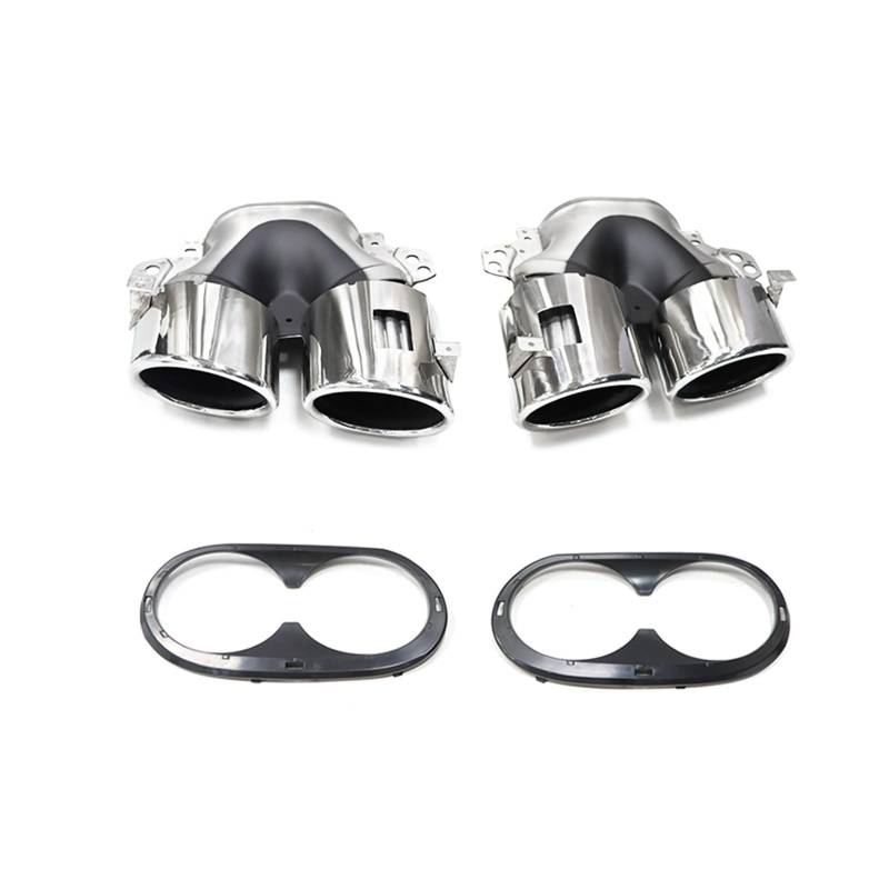 Auto Auspuff Endrohr Für Benz A-Klasse W177 A35 A200 A180 Upgrade A45 Heckstoßstange Schalldämpfer Header Auspuffanlage Quad Auto Auspuffspitze Auspuff Endrohr(Silver B) von LIANGBAOS