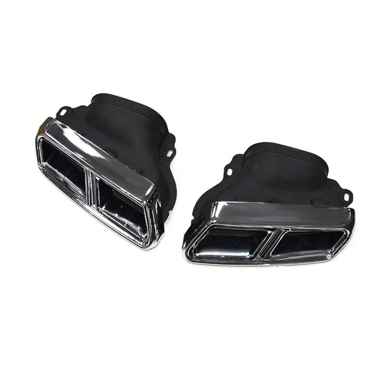 Auto Auspuff Endrohr Für Benz W212 E-Klasse E260 E300 2014 Bis 2016 Schalldämpfer-Endrohr-Upgrade E63 Vier-Auslass-Quadrat-Auspuffsystem Auspuff Endrohr(B Silver) von LIANGBAOS