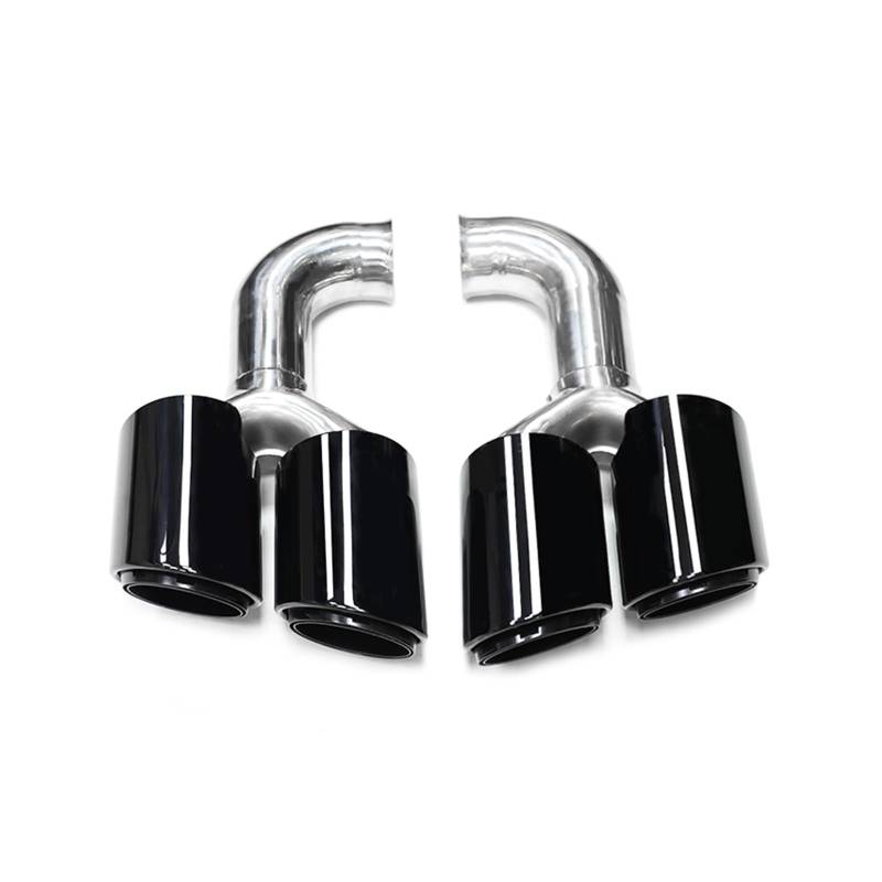 Auto Auspuff Endrohr Für Cayenne 958 2011-2014 304 Edelstahl Schalldämpfer Spitze Düse Endrohr Auspuffanlage Spitze Quad Auto Auspuff Spitze Auspuff Endrohr(Black B Long) von LIANGBAOS