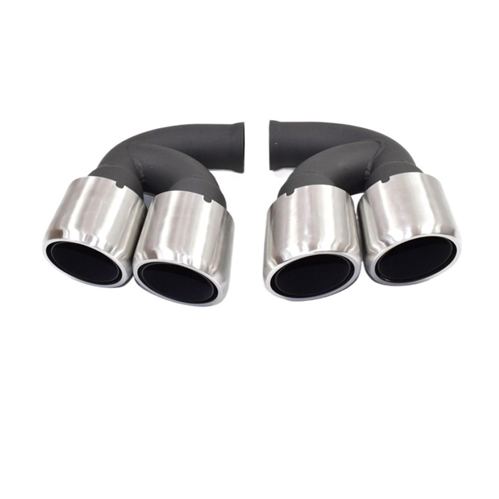 Auto Auspuff Endrohr Für Cayenne 958 2011-2014 304 Edelstahl Schalldämpfer Spitze Düse Endrohr Auspuffanlage Spitze Quad Auto Auspuff Spitze Auspuff Endrohr(Silver A Short) von LIANGBAOS