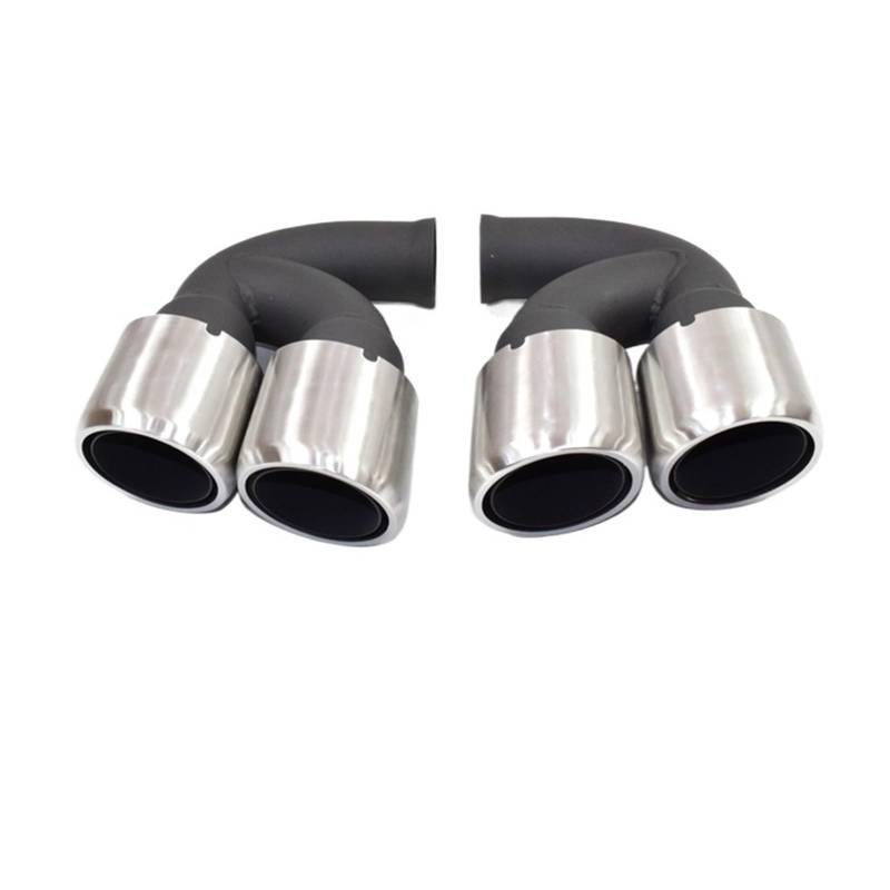 Auto Auspuff Endrohr Für Cayenne 958 2011-2014 304 Edelstahl Schalldämpfer Spitze Düse Endrohr Auspuffanlage Spitze Quad Auto Auspuff Spitze Auspuff Endrohr(Silver A Short) von LIANGBAOS
