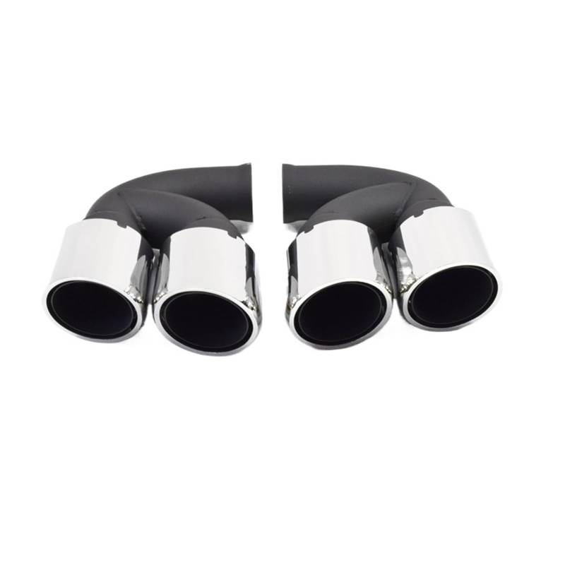 Auto Auspuff Endrohr Für Cayenne 958 2011-2014 304 Edelstahl Schalldämpfer Spitze Düse Endrohr Auspuffanlage Spitze Quad Auto Auspuff Spitze Auspuff Endrohr(Silver B Short) von LIANGBAOS