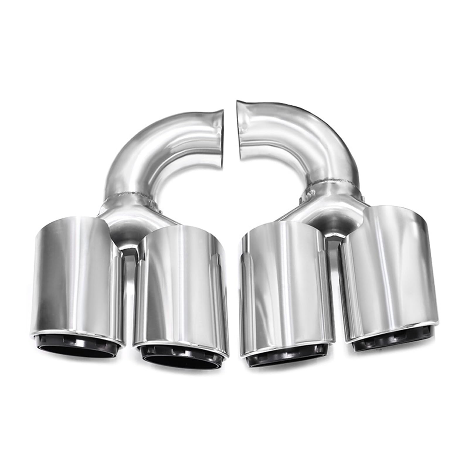 Auto Auspuff Endrohr Für Cayenne 958 2011-2014 304 Edelstahl Schalldämpfer Spitze Düse Endrohr Auspuffanlage Spitze Quad Auto Auspuff Spitze Auspuff Endrohr(Silver C Short) von LIANGBAOS