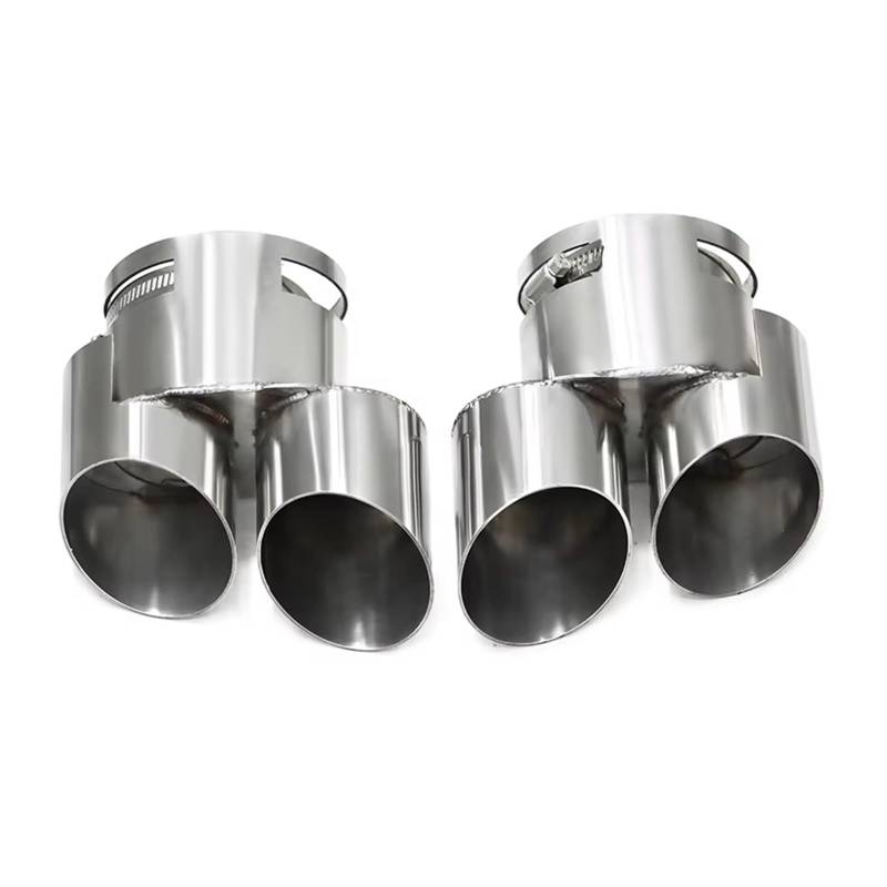 Auto Auspuff Endrohr Für G05 X5 G06 X6 Quad Endrohr Kein Schweißen Auspuffrohr Edelstahl Kein Schneiden Schalldämpfer Spitze Düse Endrohr Auspuff Endrohr(Silber) von LIANGBAOS