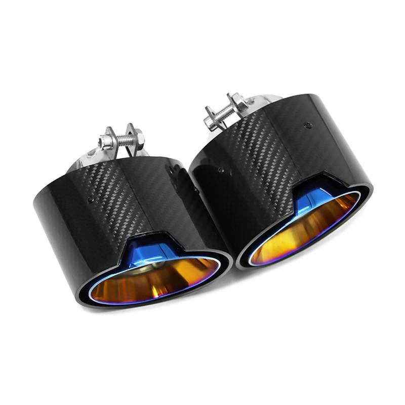 Auto Auspuff Endrohr Für G20 G21 320i 330i 420i 430i G22 G23 Schalldämpfer Spitze Endrohr Auspuff System Düse Carbon Faser Auspuff Auspuff Endrohr(Blue 1 Pair) von LIANGBAOS