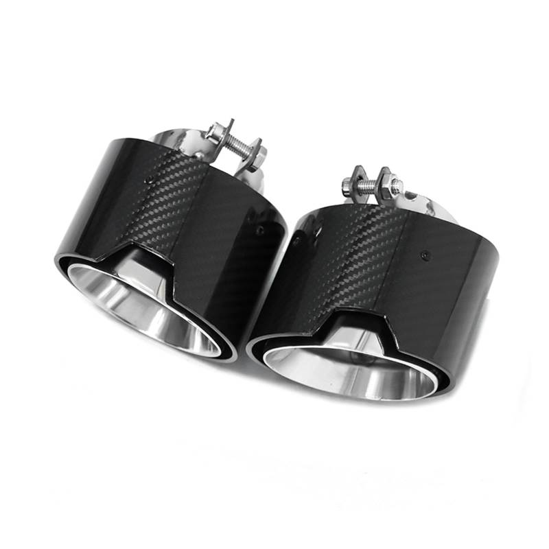 Auto Auspuff Endrohr Für G20 G21 320i 330i 420i 430i G22 G23 Schalldämpfer Spitze Endrohr Auspuff System Düse Carbon Faser Auspuff Auspuff Endrohr(Silver 1 Pair) von LIANGBAOS