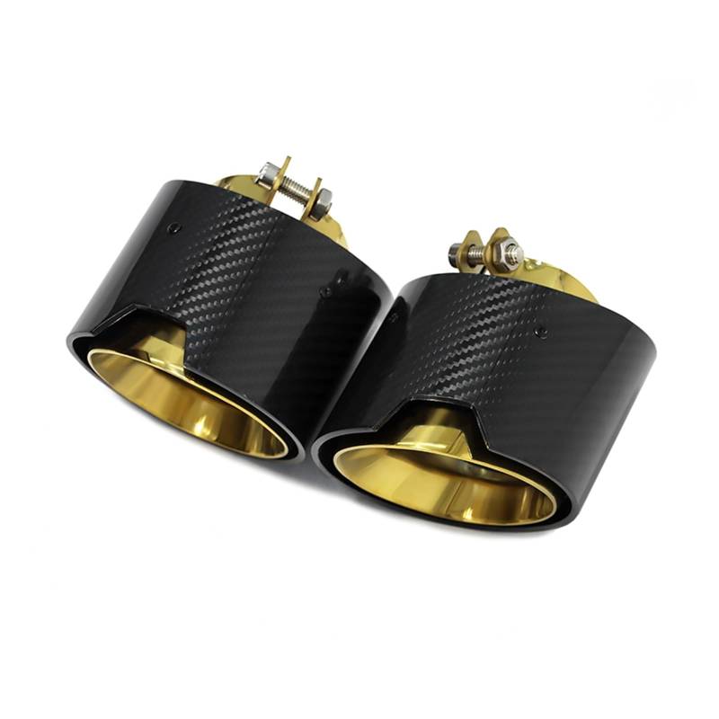 Auto Auspuff Endrohr Für G20 G21 320i 330i 420i 430i G22 G23 Schalldämpfer Spitze Endrohr Auspuff System Düse Carbon Faser Auspuff Auspuff Endrohr(Yellow 1 Pair) von LIANGBAOS