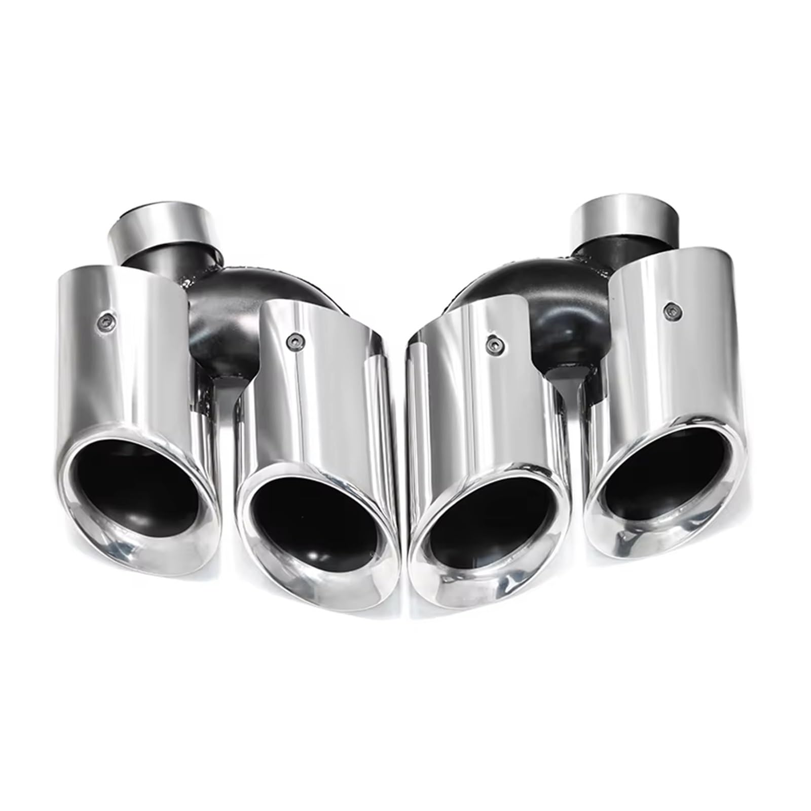 Auto Auspuff Endrohr Für Macan 2.0t 2014-2018 Quad Schalldämpfer Spitze Auspuff System Düse Endrohr 2 Teile/los Auto Auspuff Spitze Auspuff Endrohr(Silver B) von LIANGBAOS
