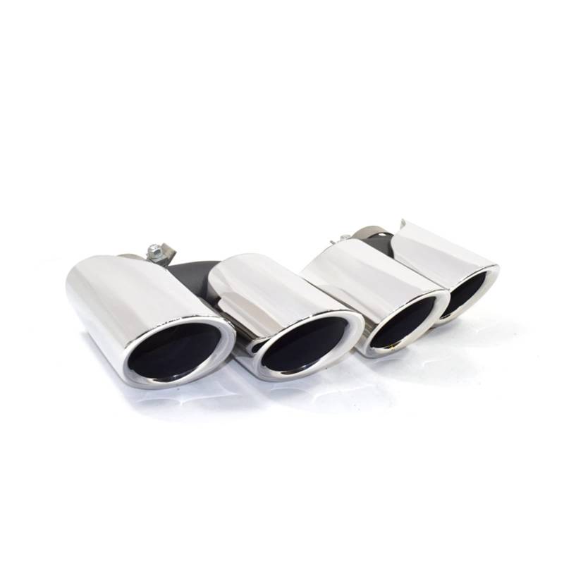 Auto Auspuff Endrohr Für Macan 2.0t 2018-2024 Quad Schalldämpfer Spitze Auspuff System Düse Endrohr 1 Paar/Lot Auto Auspuff Spitze Auspuff Endrohr(Silver A) von LIANGBAOS