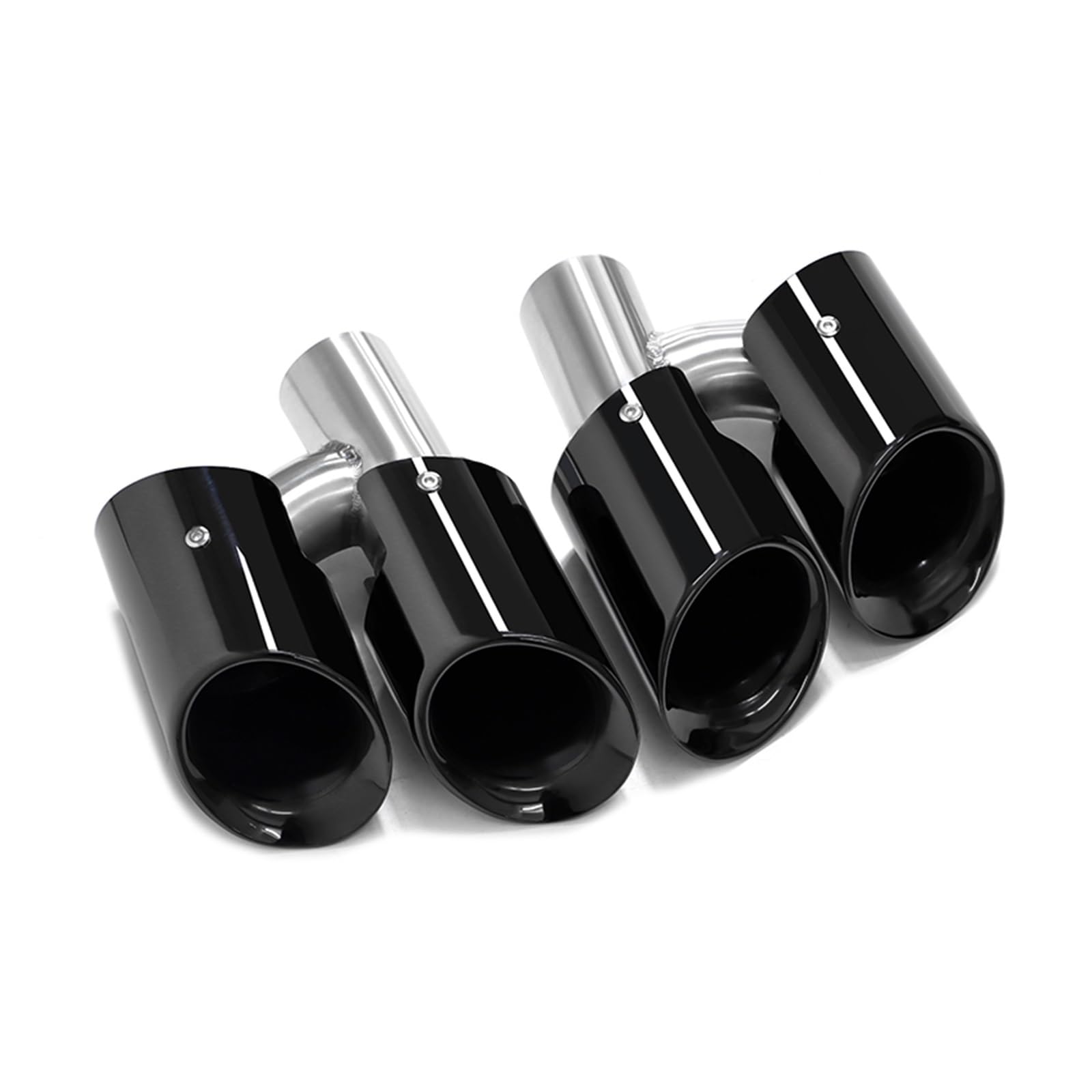 Auto Auspuff Endrohr Für Panamera 970 2010-2013 Für GTS Auspuffrohr Schalldämpfer Spitze Düse 304 Edelstahl Auto Quad Auspuffspitze Auspuff Endrohr(Black A) von LIANGBAOS