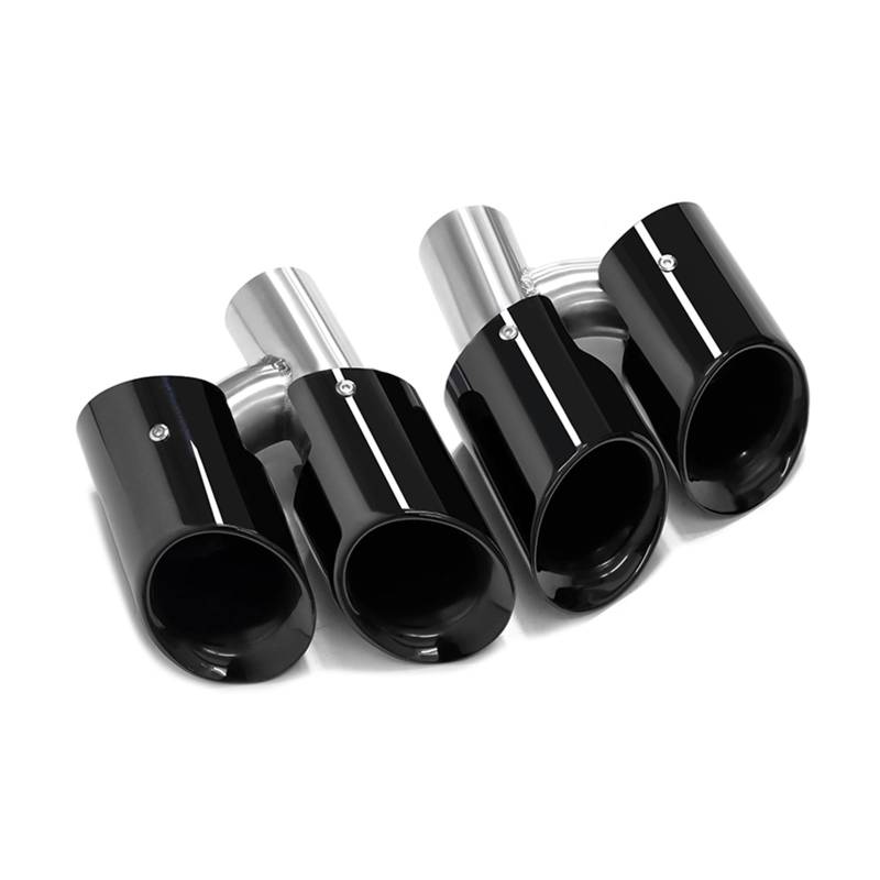 Auto Auspuff Endrohr Für Panamera 970 2010-2013 Für GTS Auspuffrohr Schalldämpfer Spitze Düse 304 Edelstahl Auto Quad Auspuffspitze Auspuff Endrohr(Black A) von LIANGBAOS