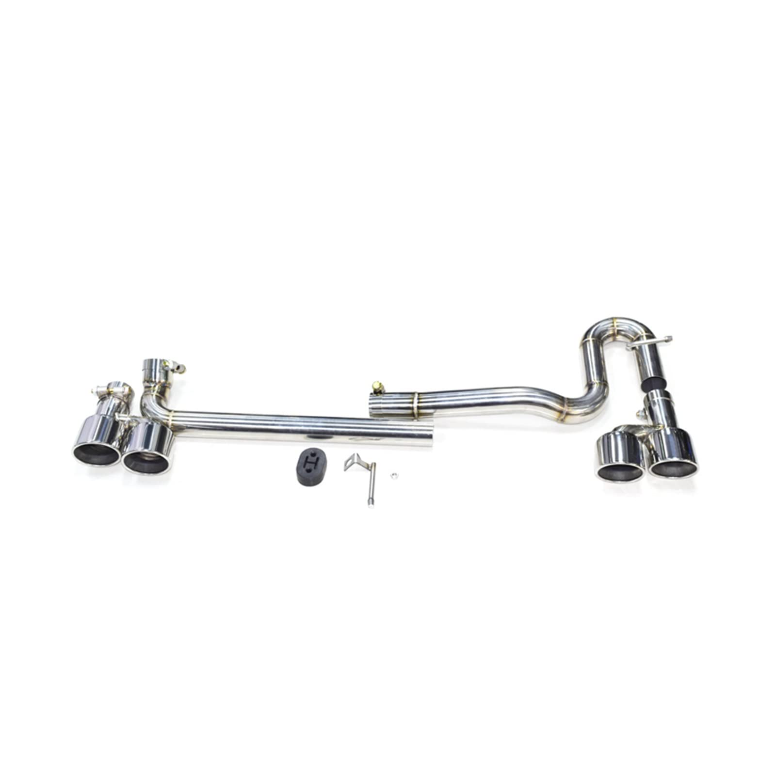 Auto Auspuff Endrohr Für VW CC Schalldämpfer Tipps 4 Out Carbon Fiber Auspuffrohr Düse System 1 Set Auto Auspuff Spitze Auspuff Endrohr(Silber) von LIANGBAOS