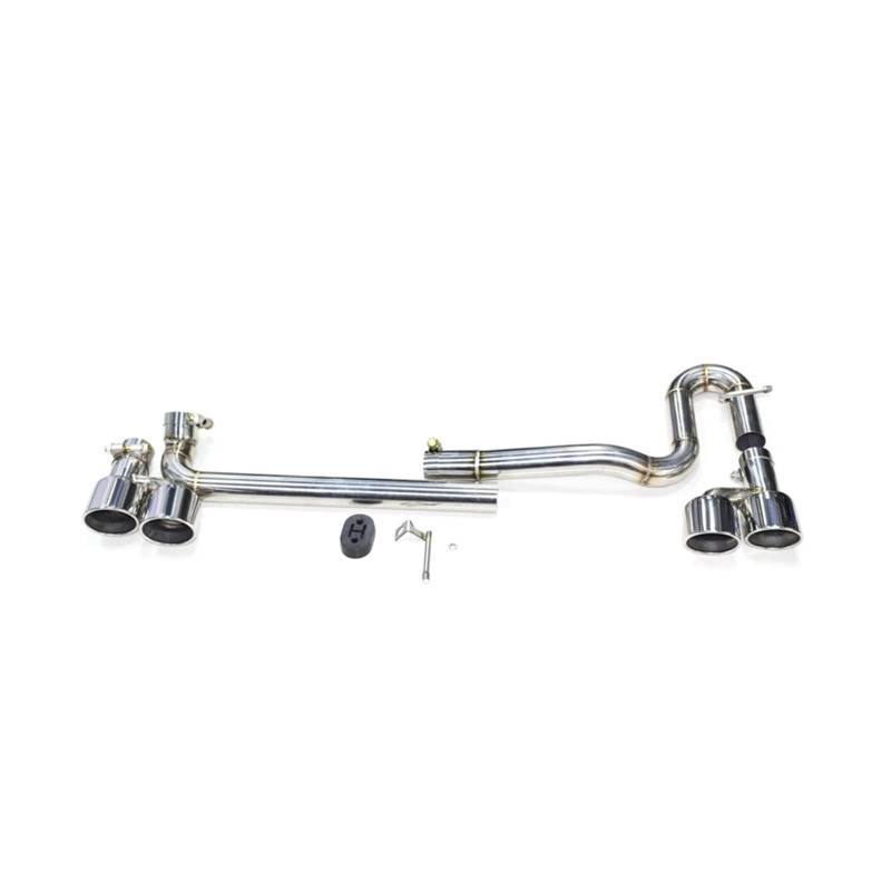 Auto Auspuff Endrohr Für VW CC Schalldämpfer Tipps 4 Out Carbon Fiber Auspuffrohr Düse System 1 Set Auto Auspuff Spitze Auspuff Endrohr(Silber) von LIANGBAOS
