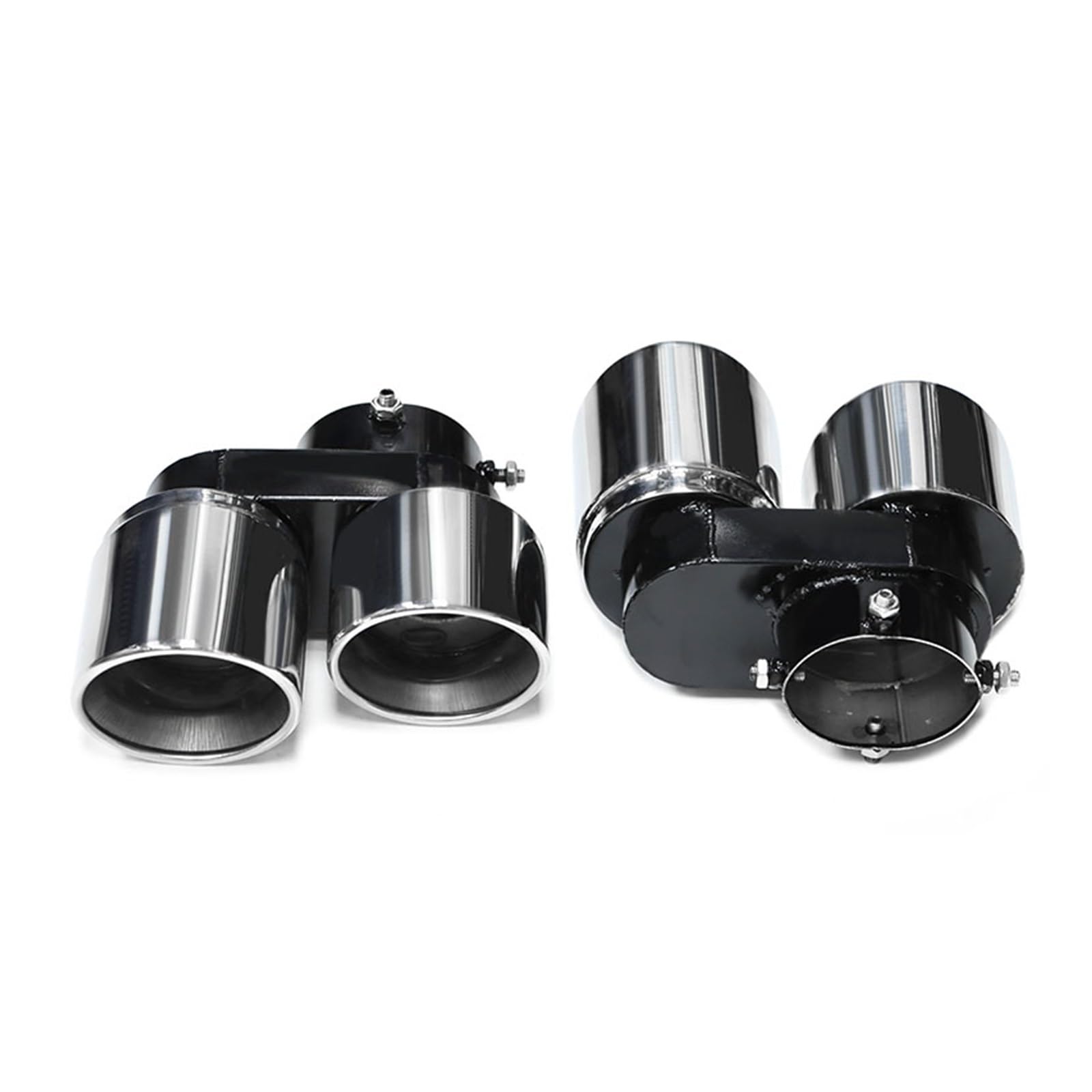 Auto Auspuff Endrohr Für X5 G05 X6 G05 Quadratisches Auspuff-Upgrade Sport 4-Auslass-Karbonfaser-Endrohr-Schalldämpfer-Auspuffsystem Auspuff Endrohr(Silber) von LIANGBAOS